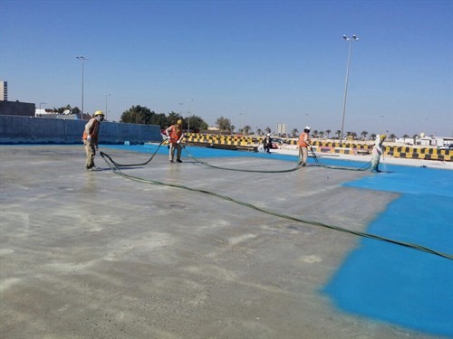 Liquid spray waterproofing system