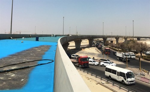 Worldwide, waterproofing contractors, working on a bridge